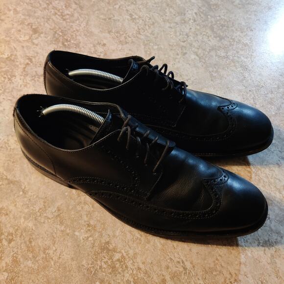 Cole Haan Grand.Os Wingtip Oxford Mens 13 M Black Leather Almond Toe Shoes main image 5